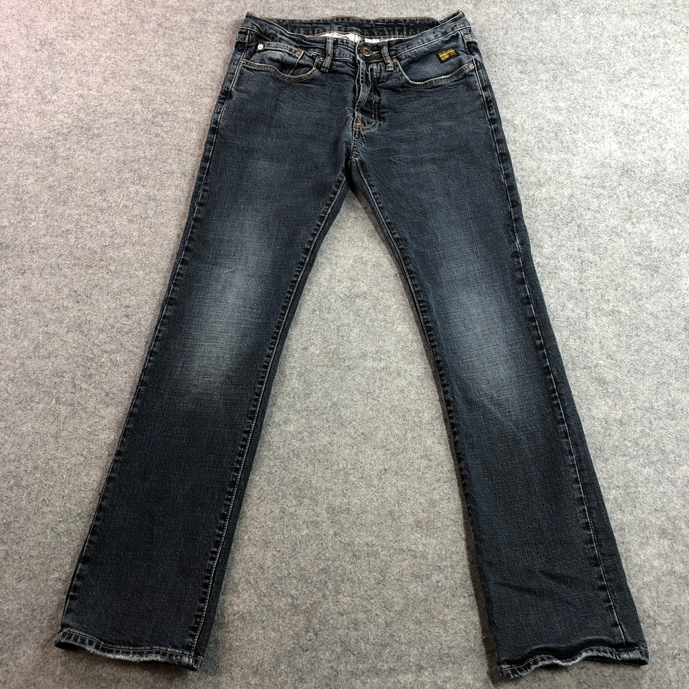 G-STAR RAW Mens Morris Tapered Jeans 31x31 Blue Dark Wash Button Fly Distressed